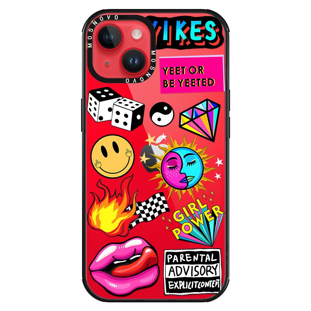 Funky Stickers Phone Case - iPhone 14 Plus Case - MOSNOVO