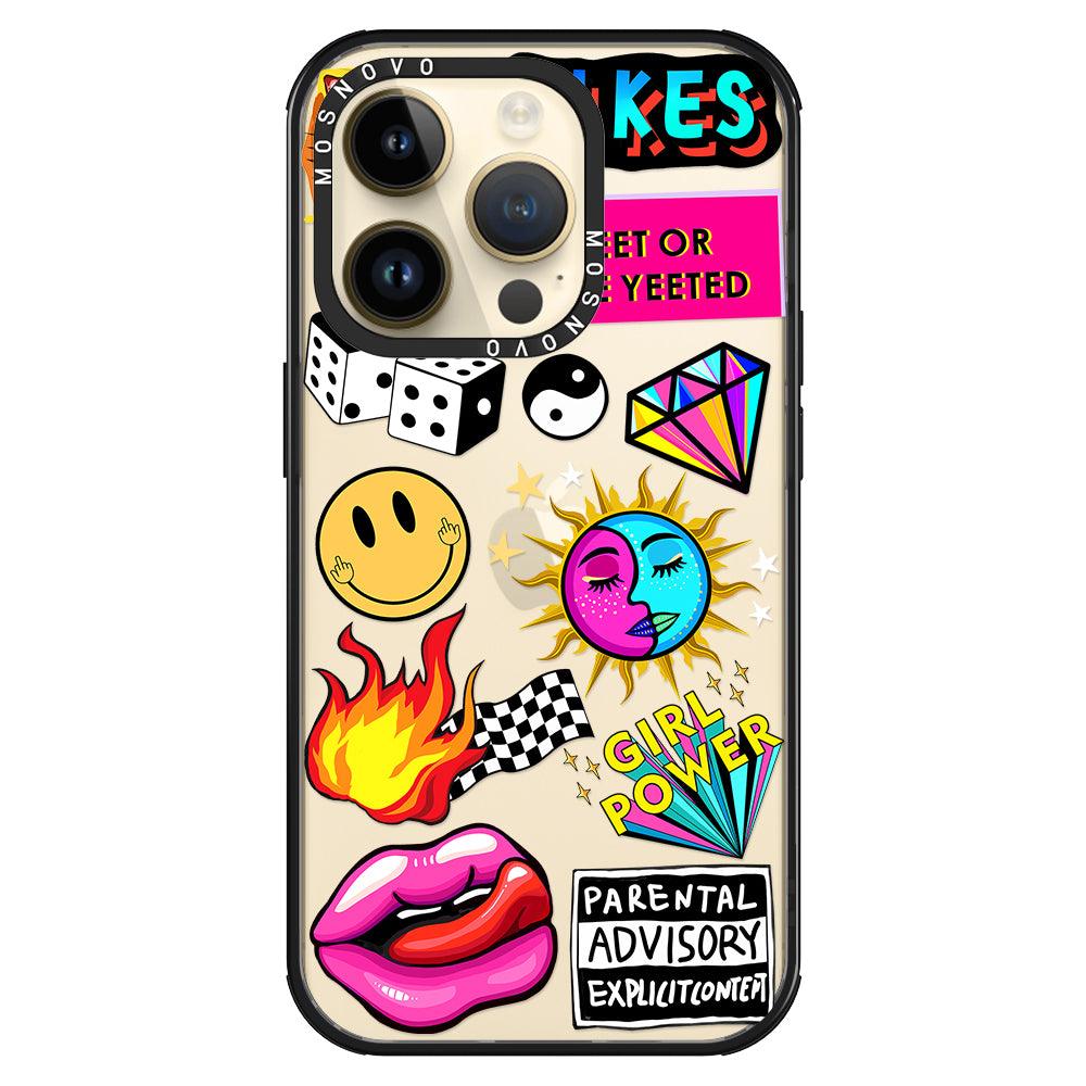 Funky Stickers Phone Case - iPhone 14 Pro Case - MOSNOVO
