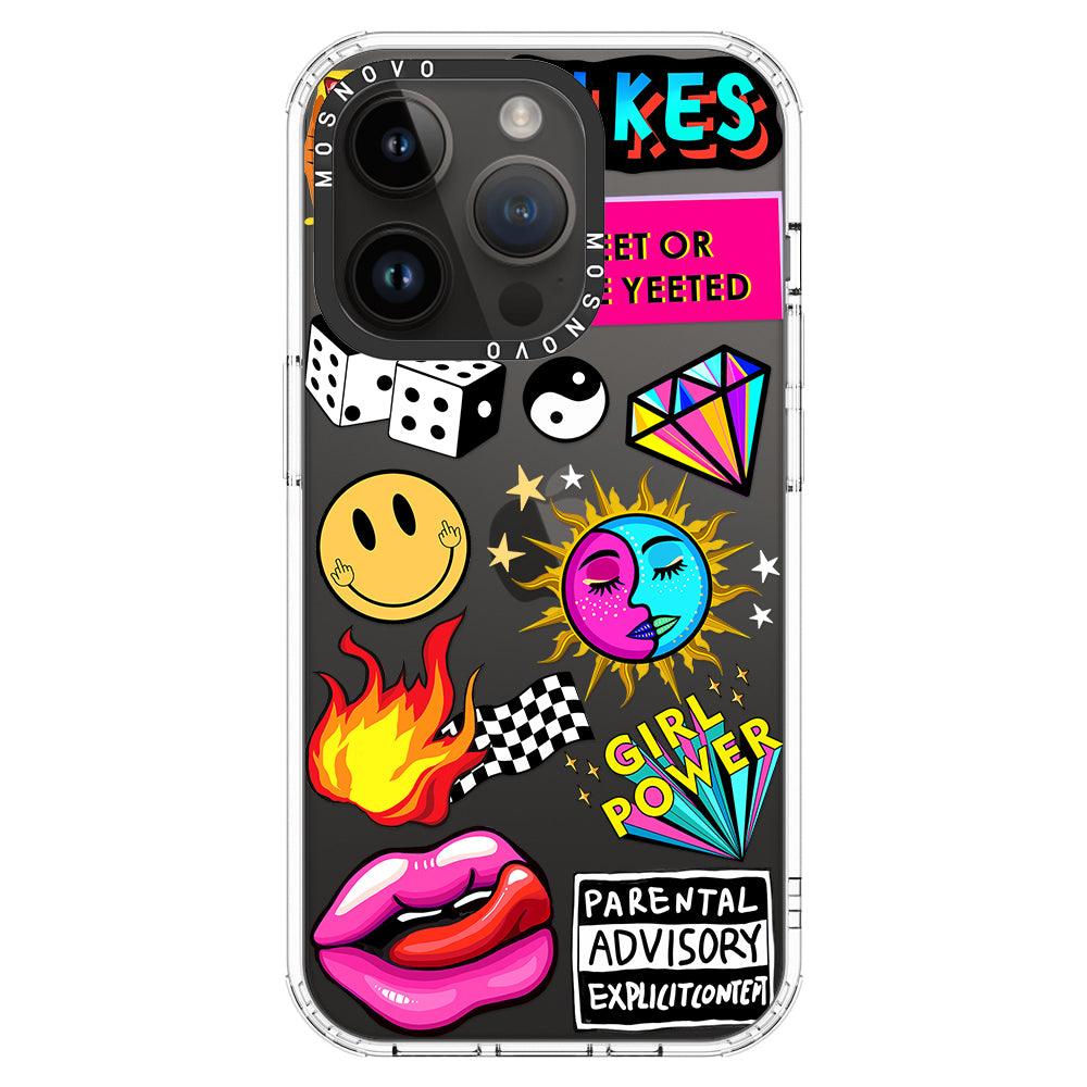 Funky Stickers Phone Case - iPhone 14 Pro Case - MOSNOVO