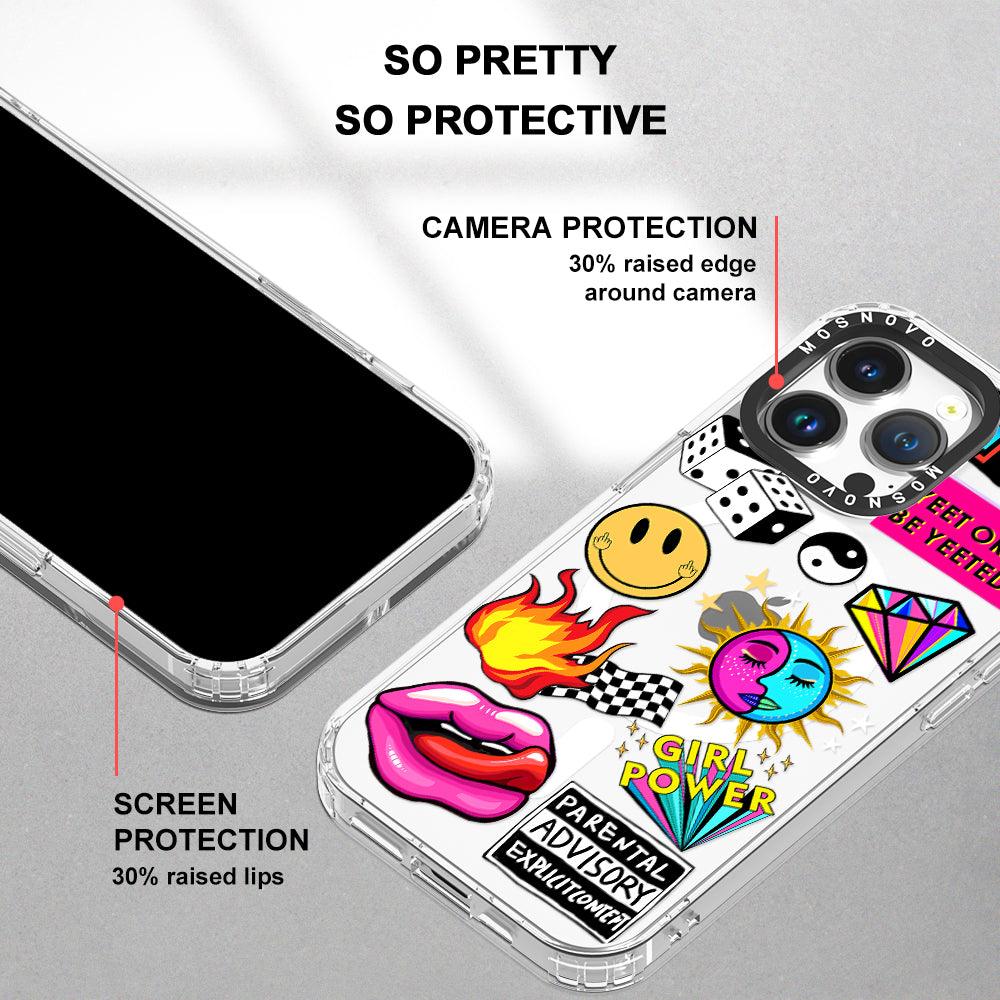 Funky Stickers Phone Case - iPhone 14 Pro Max Case - MOSNOVO