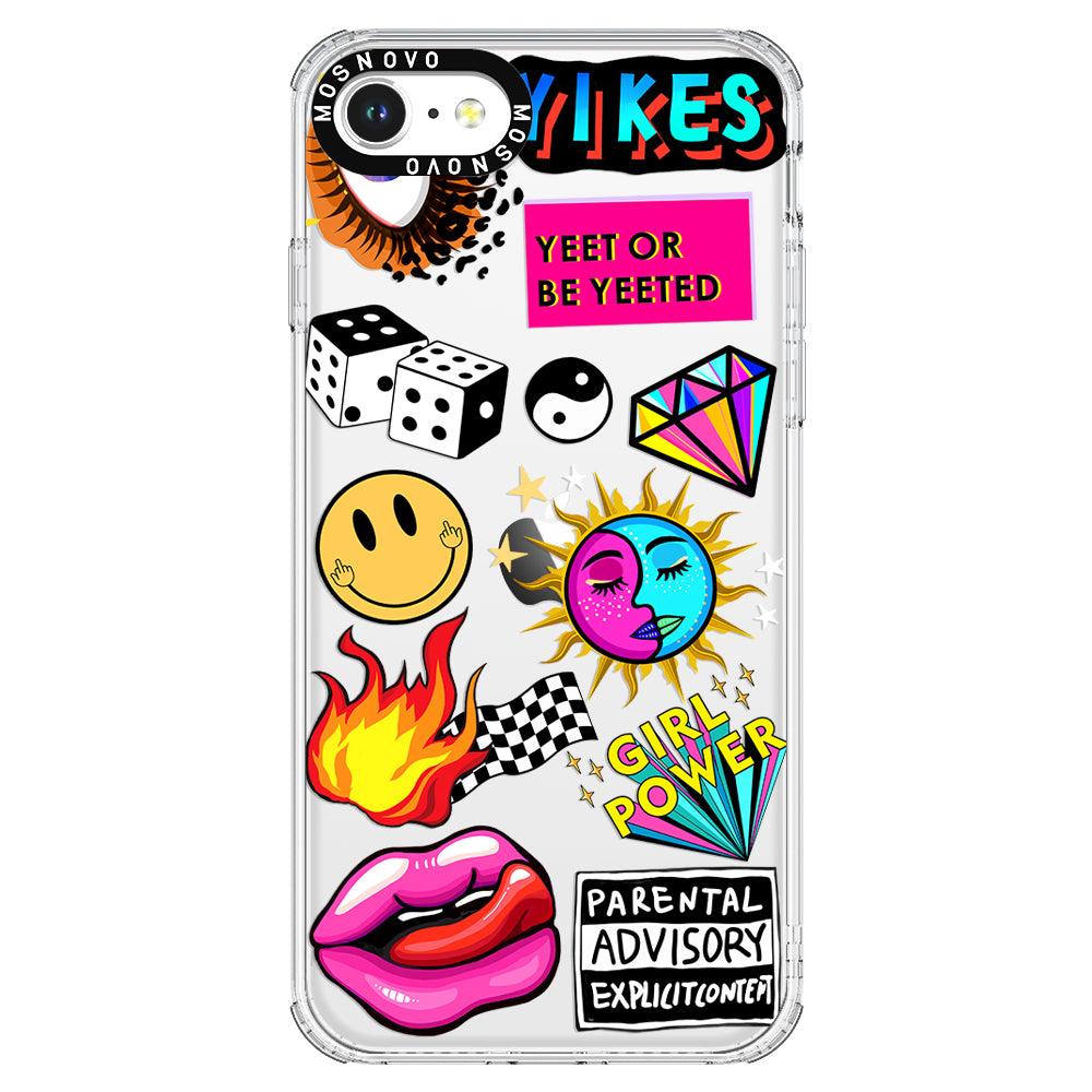 Funky Stickers Phone Case - iPhone SE 2020 Case - MOSNOVO