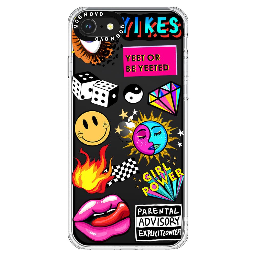 Funky Stickers Phone Case - iPhone SE 2020 Case - MOSNOVO