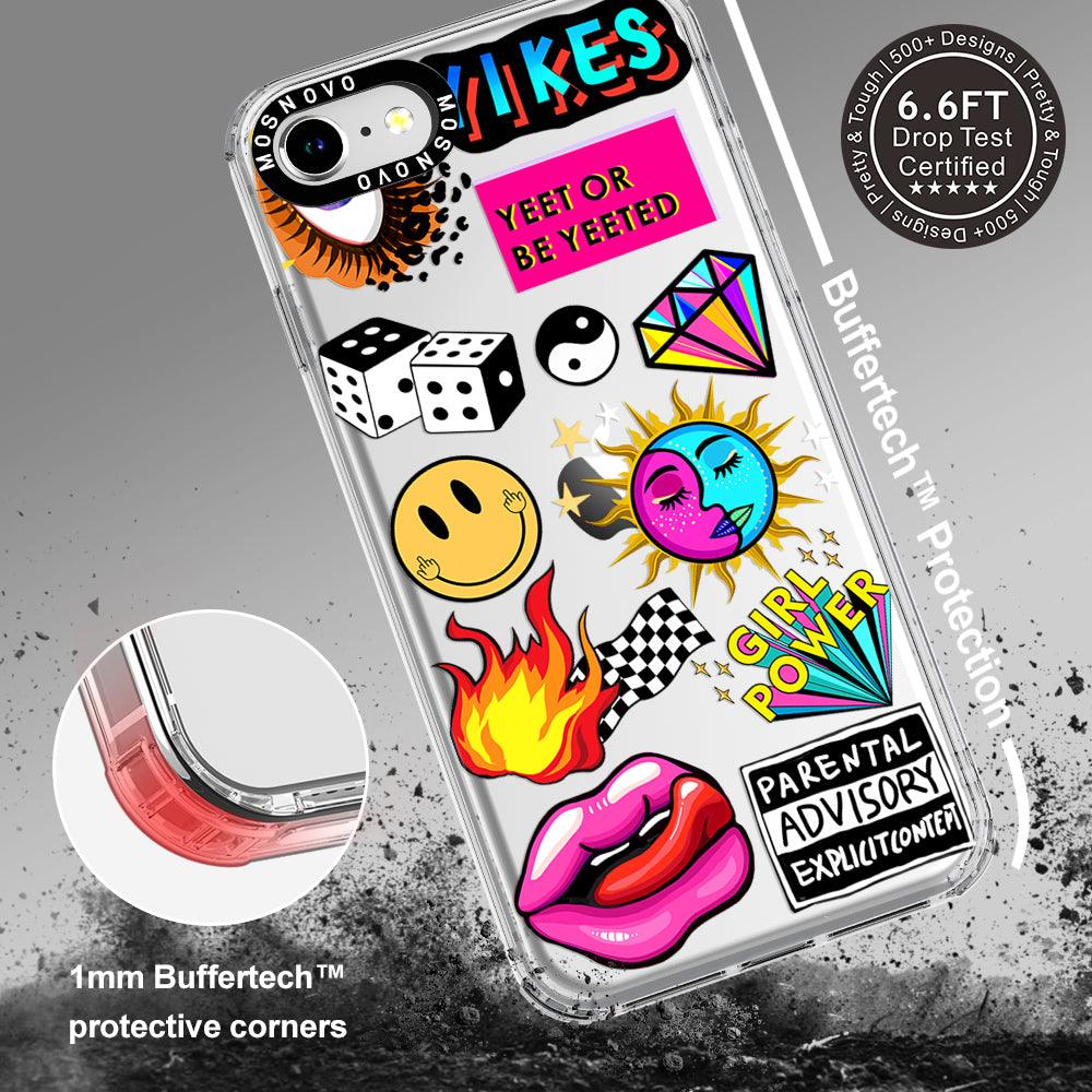 Funky Stickers Phone Case - iPhone SE 2022 Case - MOSNOVO