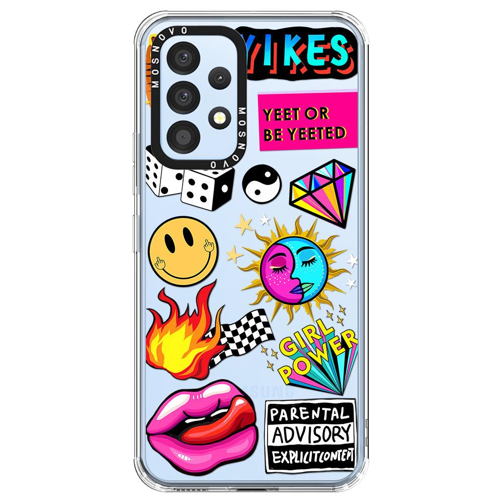 Funky Stickers Phone Case - Samsung Galaxy A53 Case - MOSNOVO
