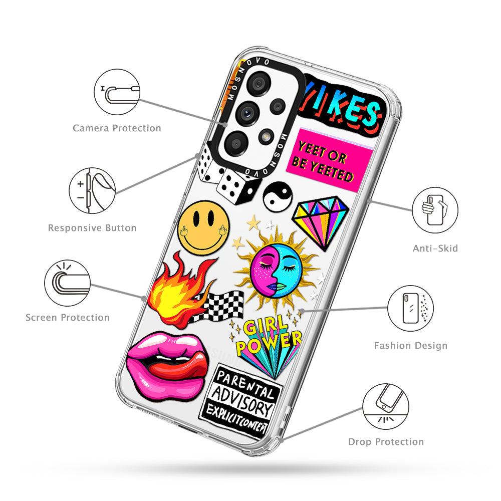 Funky Stickers Phone Case - Samsung Galaxy A53 Case - MOSNOVO