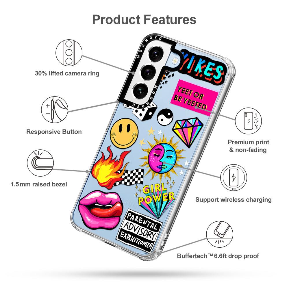 Funky Stickers Phone Case - Samsung Galaxy S22 Case - MOSNOVO