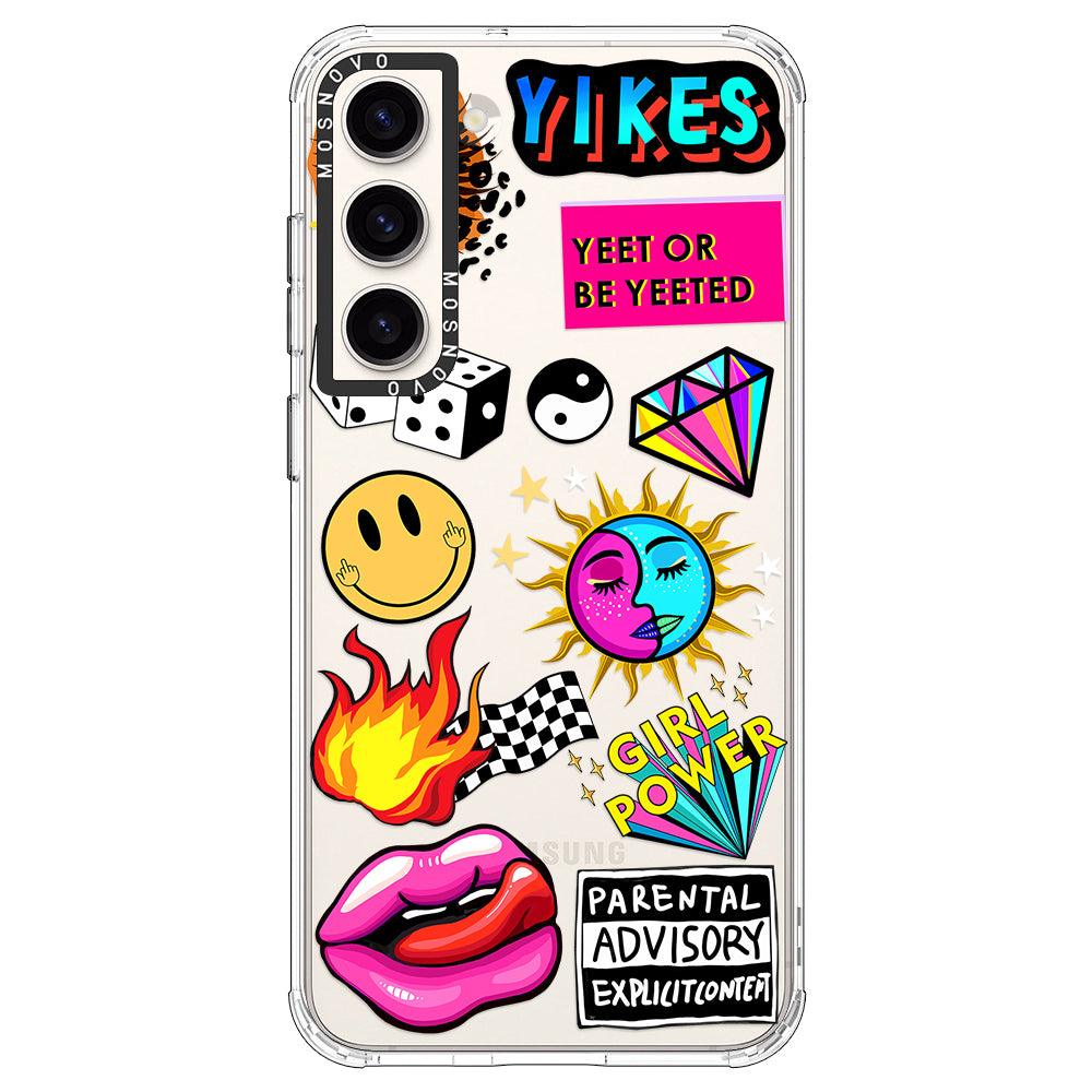 Funky Stickers Phone Case - Samsung Galaxy S23 Plus Case - MOSNOVO