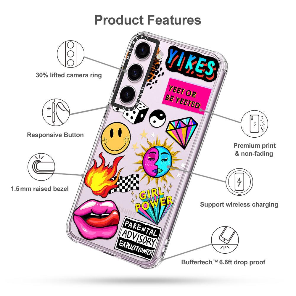 Funky Stickers Phone Case - Samsung Galaxy S23 Plus Case - MOSNOVO