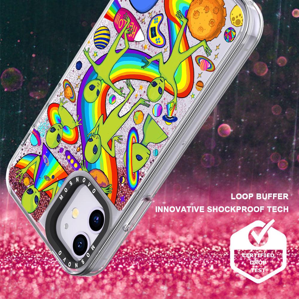 Funny Alien Glitter Phone Case - iPhone 11 Case - MOSNOVO