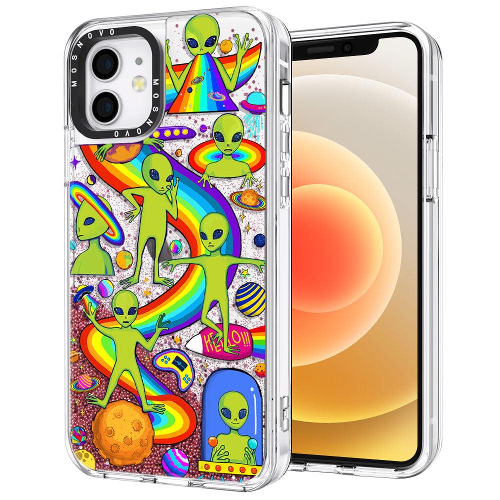 Funny Alien Glitter Phone Case - iPhone 12 Case - MOSNOVO