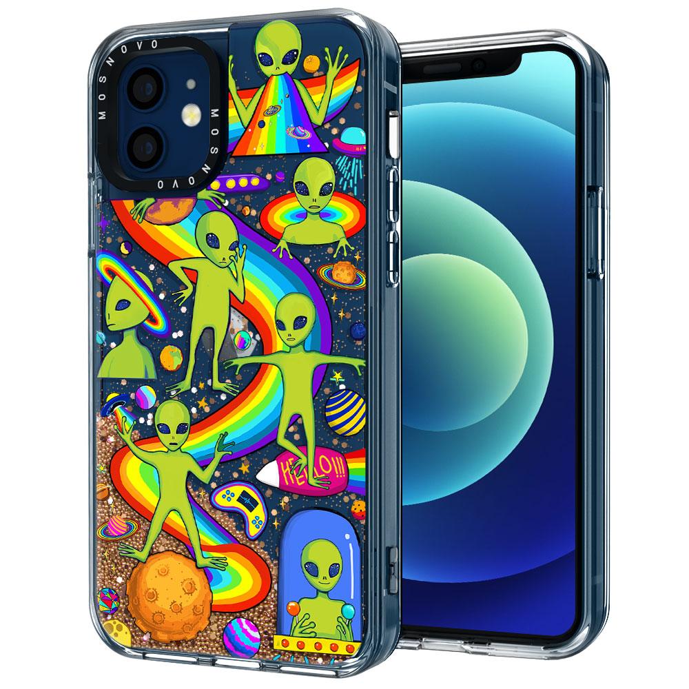 Funny Alien Glitter Phone Case - iPhone 12 Case - MOSNOVO