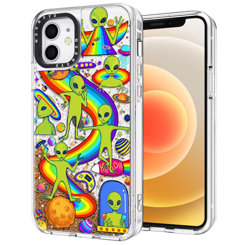 Funny Alien Glitter Phone Case - iPhone 12 Mini Case - MOSNOVO