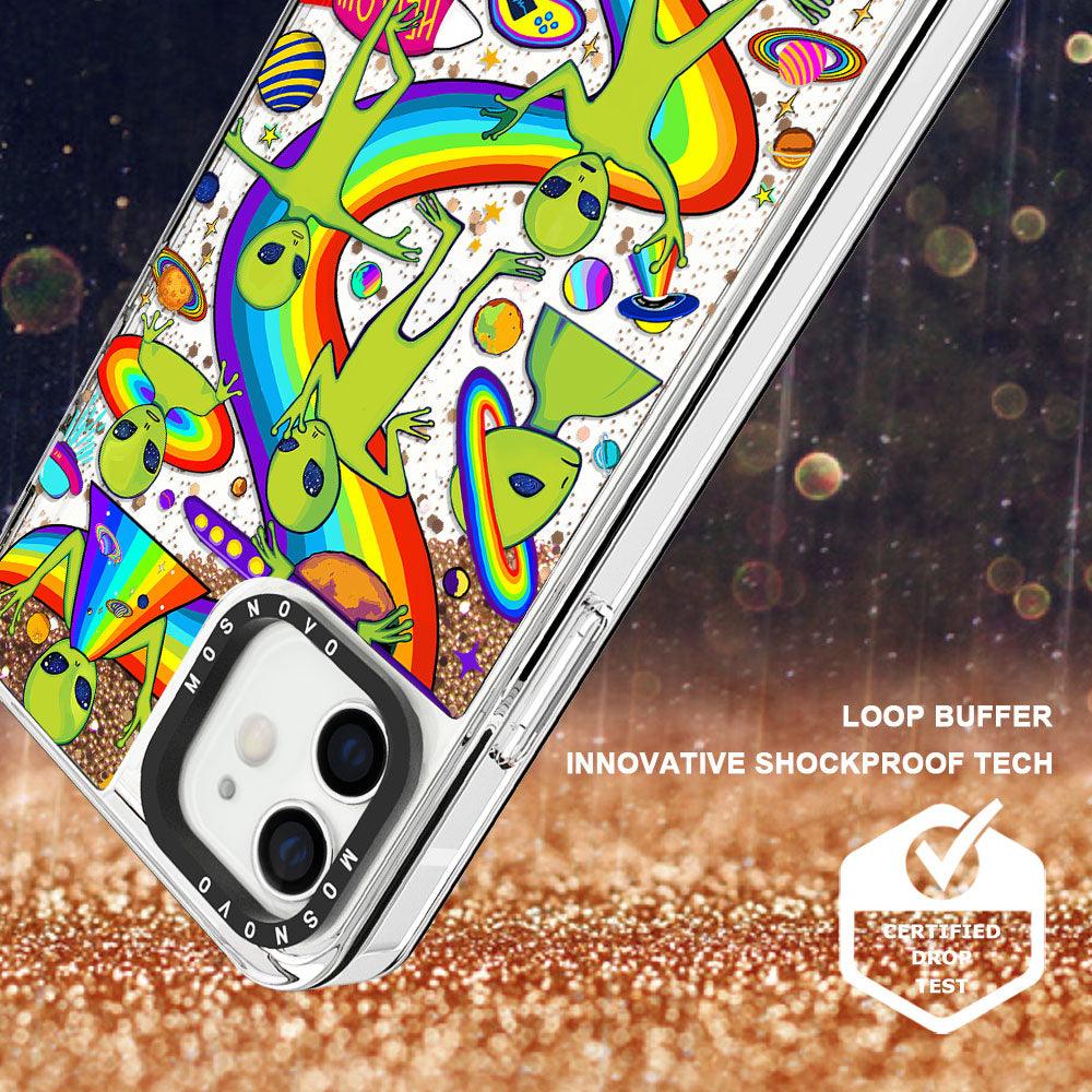 Funny Alien Glitter Phone Case - iPhone 12 Mini Case - MOSNOVO