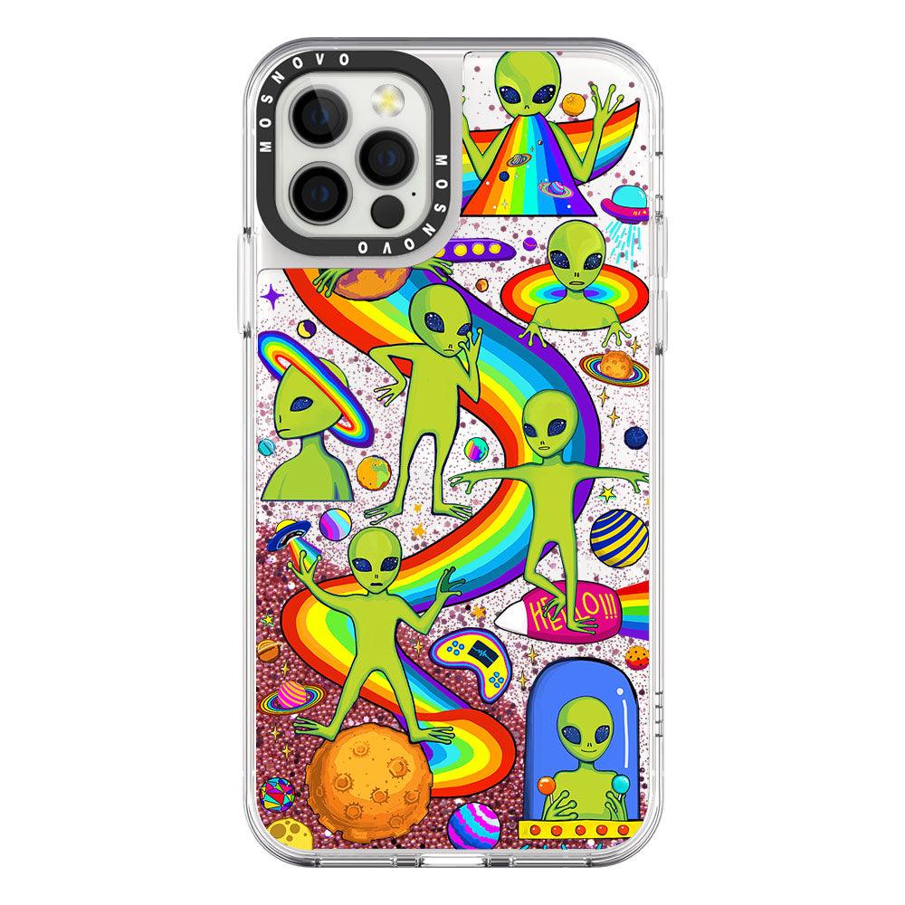 Funny Alien Glitter Phone Case - iPhone 12 Pro Case - MOSNOVO