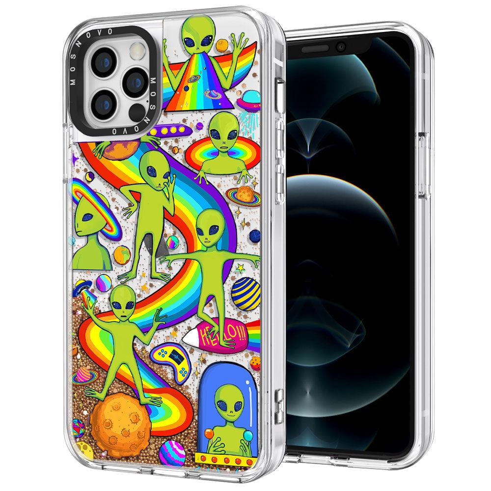 Funny Alien Glitter Phone Case - iPhone 12 Pro Max Case - MOSNOVO