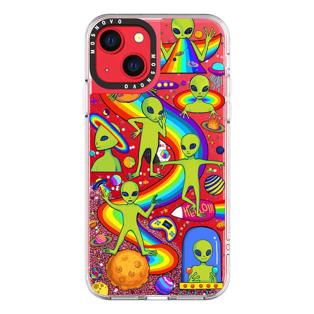 Funny Alien Glitter Phone Case - iPhone 13 Case - MOSNOVO