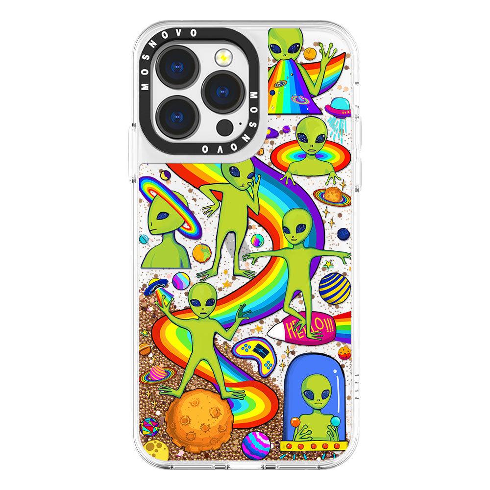 Funny Alien Glitter Phone Case - iPhone 13 Pro Case - MOSNOVO