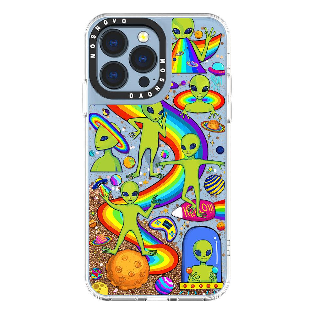 Funny Alien Glitter Phone Case - iPhone 13 Pro Case - MOSNOVO
