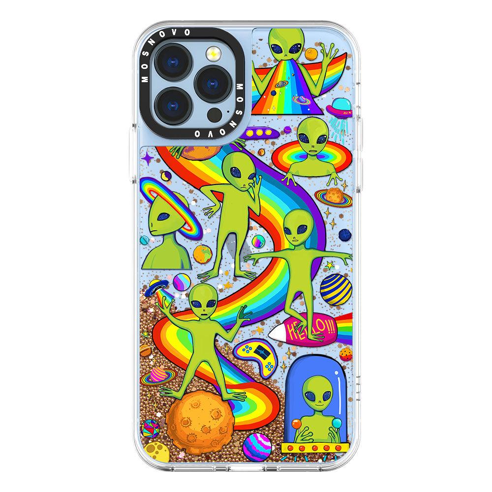 Funny Alien Glitter Phone Case - iPhone 13 Pro Max Case - MOSNOVO