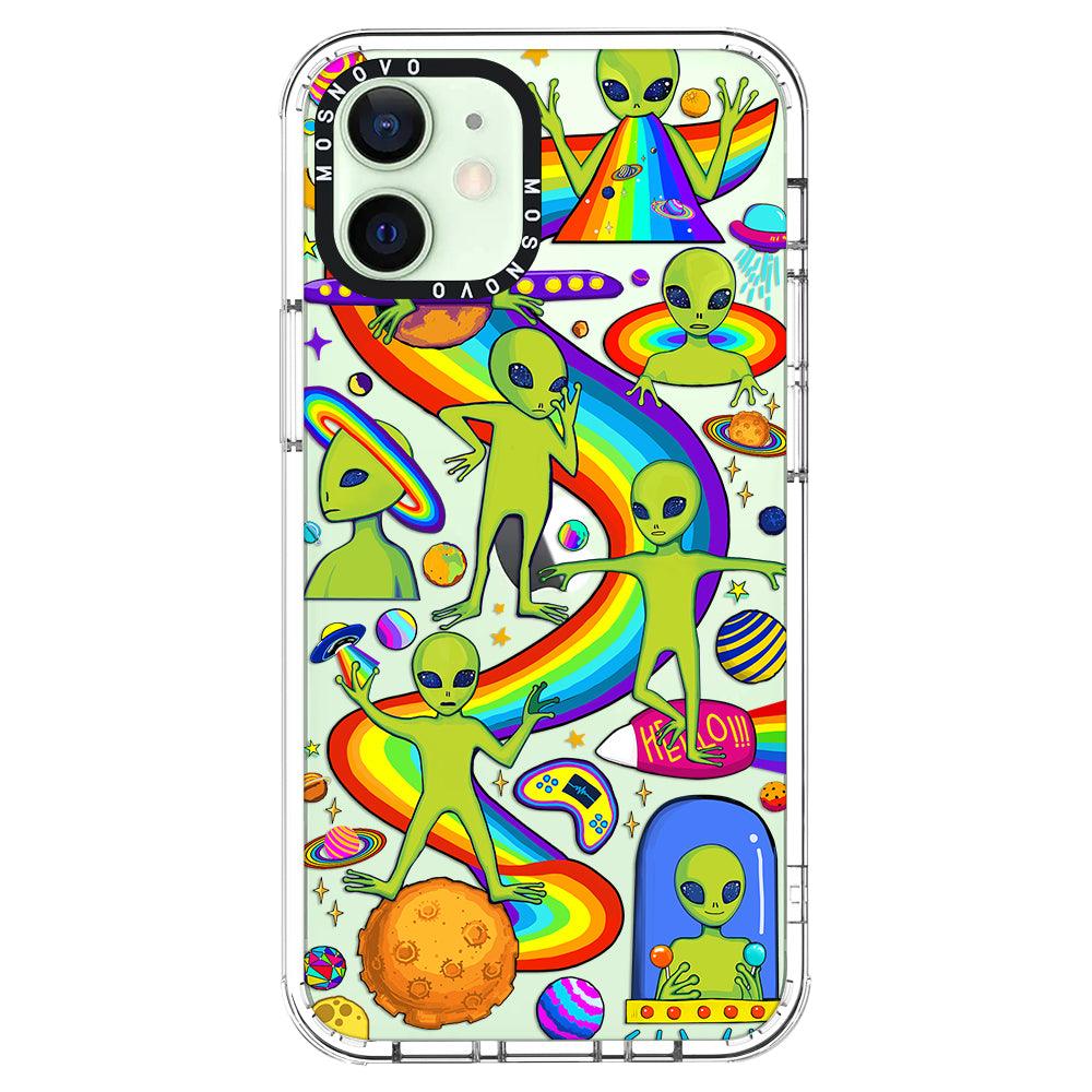 Funny Alien Phone Case - iPhone 12 Mini Case - MOSNOVO