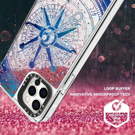 Galaxy Compass Glitter Phone Case - iPhone 12 Pro Case - MOSNOVO
