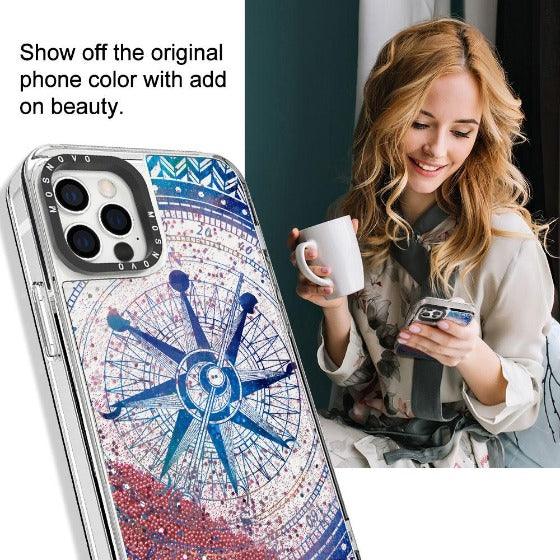 Galaxy Compass Glitter Phone Case - iPhone 12 Pro Max Case - MOSNOVO
