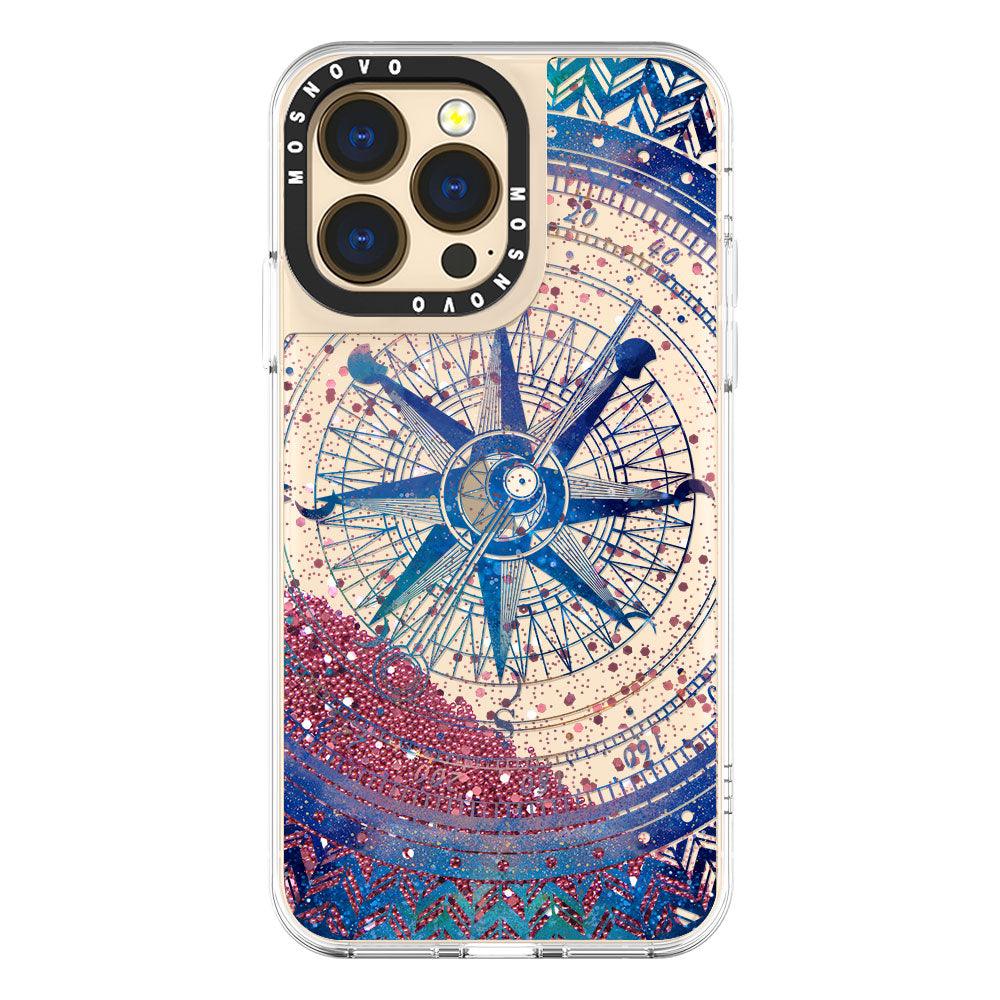 Galaxy Compass Glitter Phone Case - iPhone 13 Pro Case - MOSNOVO