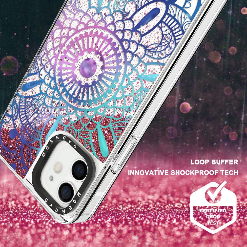 Galaxy Mandala Glitter Phone Case - iPhone 12 Mini Case - MOSNOVO