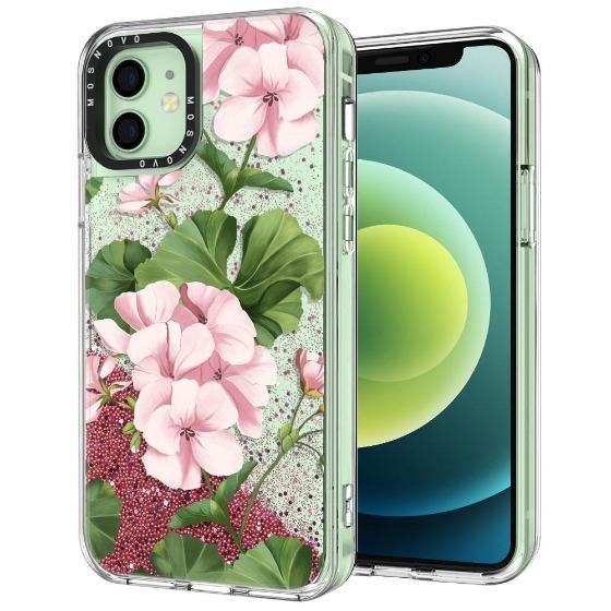 Geranium Glitter Phone Case - iPhone 12 Mini Case - MOSNOVO