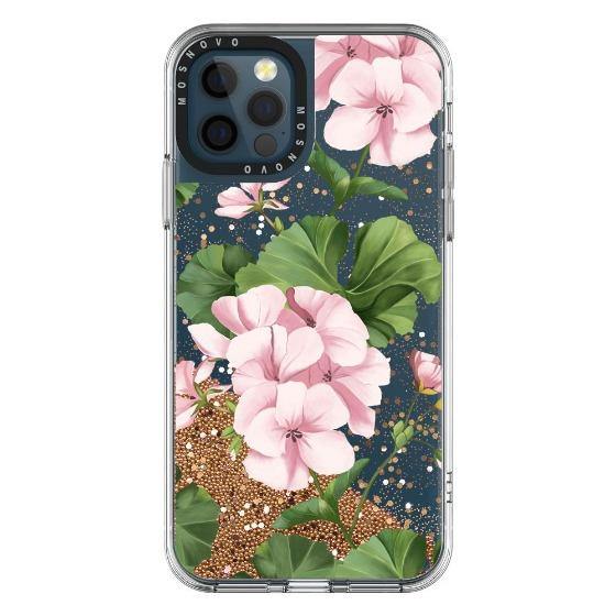 Geranium Glitter Phone Case - iPhone 12 Pro Case - MOSNOVO