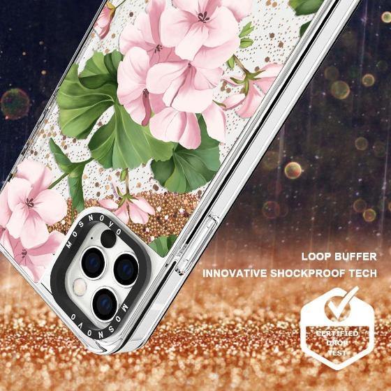 Geranium Glitter Phone Case - iPhone 12 Pro Case - MOSNOVO