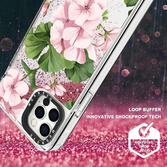 Geranium Glitter Phone Case - iPhone 12 Pro Max Case - MOSNOVO