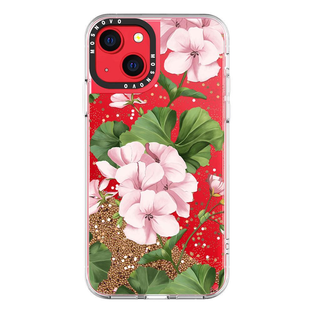 Geranium Glitter Phone Case - iPhone 13 Case - MOSNOVO