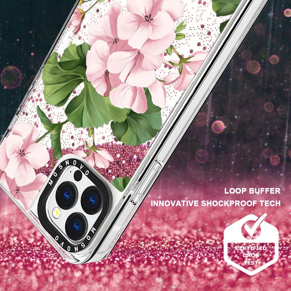 Geranium Glitter Phone Case - iPhone 13 Pro Max Case - MOSNOVO