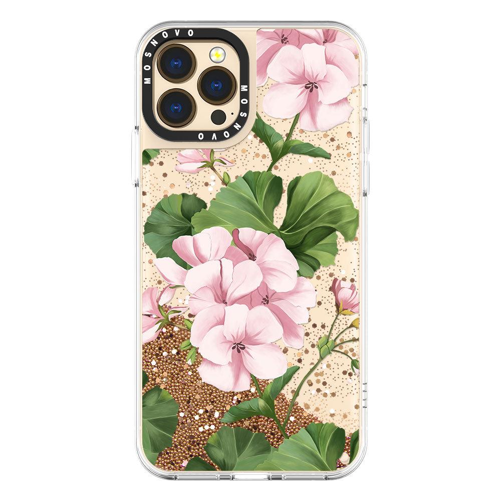 Geranium Glitter Phone Case - iPhone 13 Pro Max Case - MOSNOVO