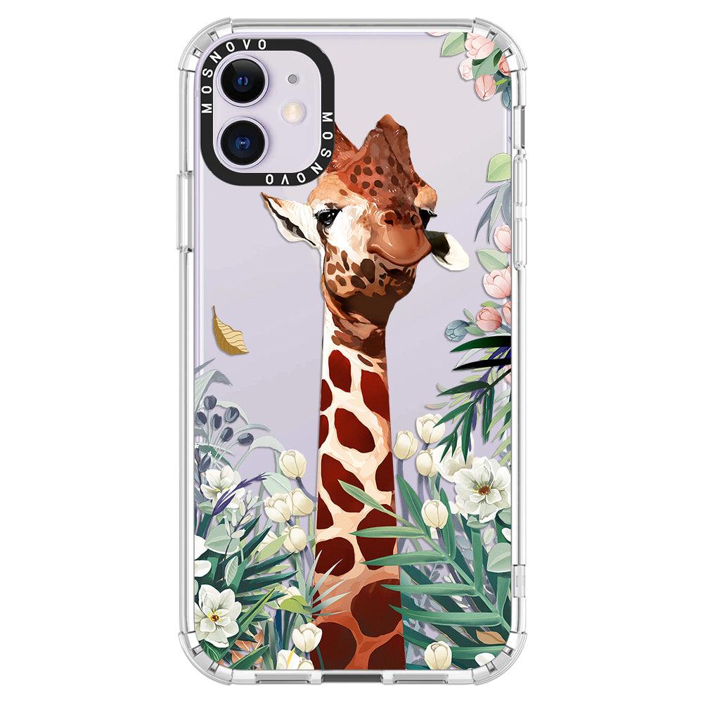 Giraffe In The Garden Phone Case - iPhone 11 Case - MOSNOVO