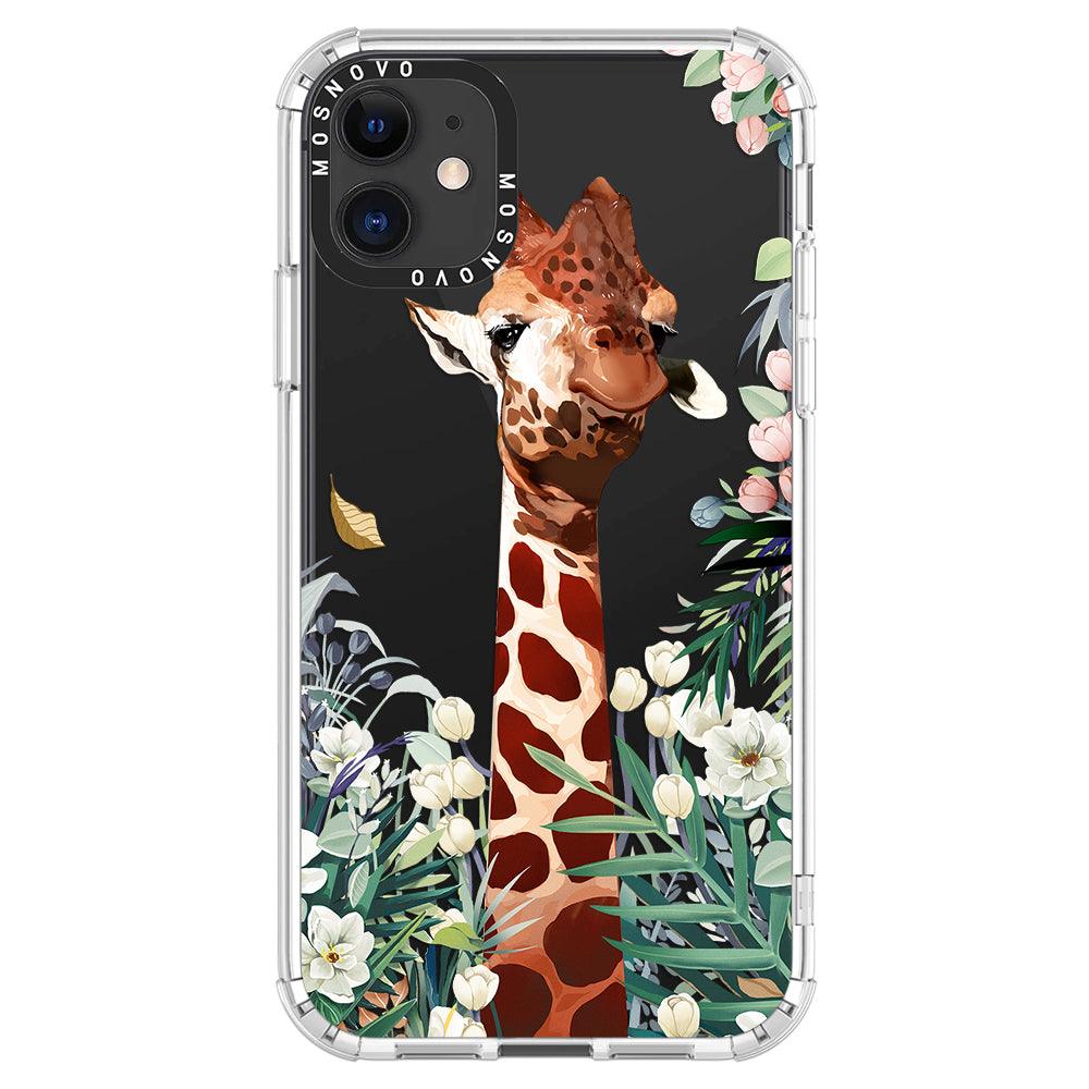 Giraffe In The Garden Phone Case - iPhone 11 Case - MOSNOVO
