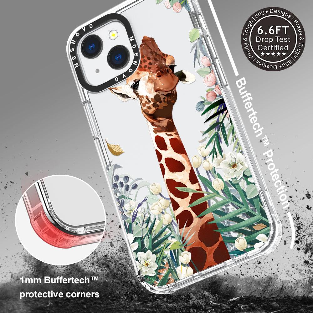 Giraffe In The Garden Phone Case - iPhone 13 Mini Case - MOSNOVO