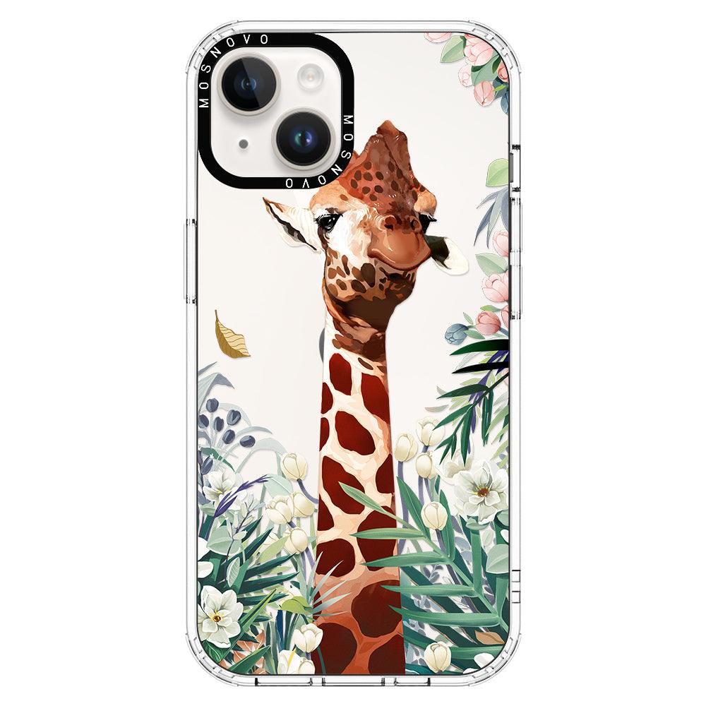 Giraffe In The Garden Phone Case - iPhone 14 Plus Case - MOSNOVO