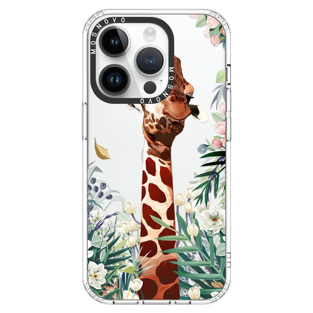 Giraffe In The Garden Phone Case - iPhone 14 Pro Case - MOSNOVO