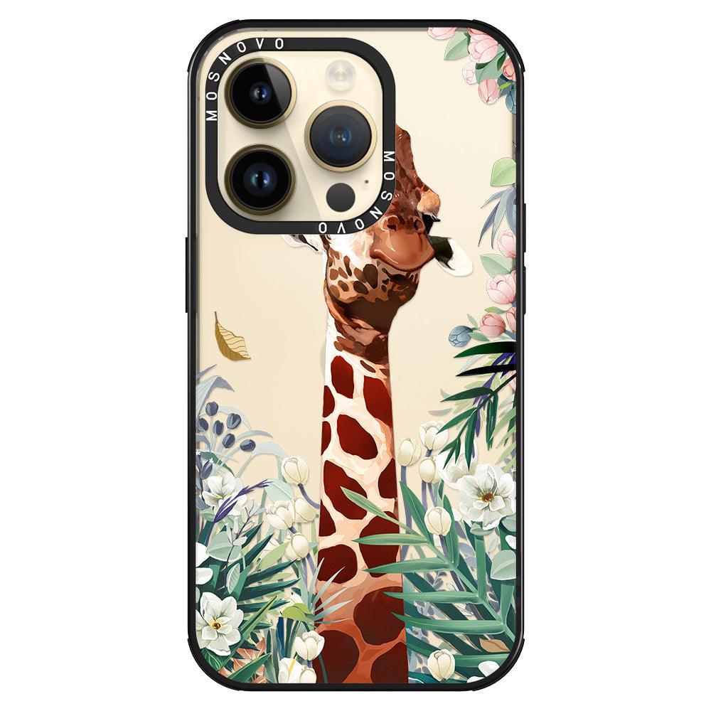 Giraffe In The Garden Phone Case - iPhone 14 Pro Case - MOSNOVO