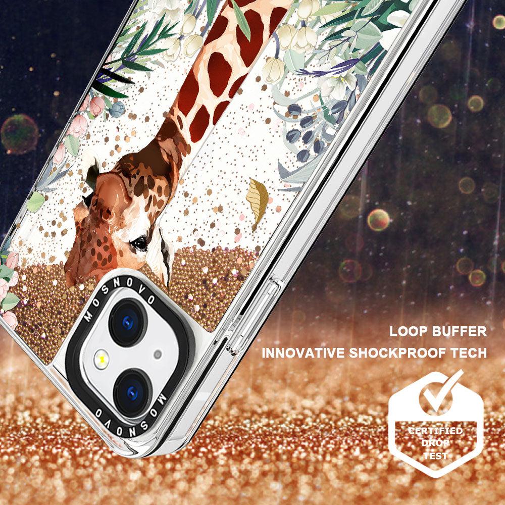 Giraffe In The Garden Glitter Phone Case - iPhone 13 Case - MOSNOVO