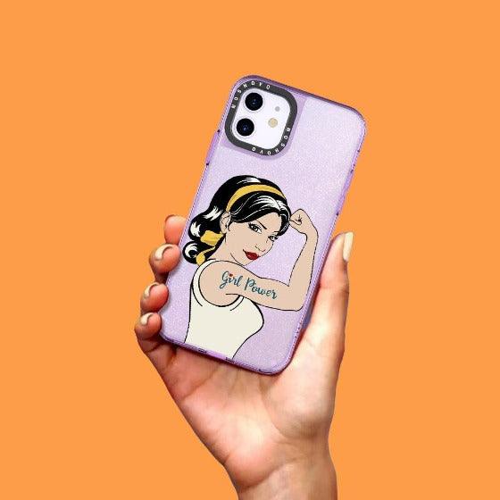 Girl Power Glitter Phone Case - iPhone 11 Case - MOSNOVO