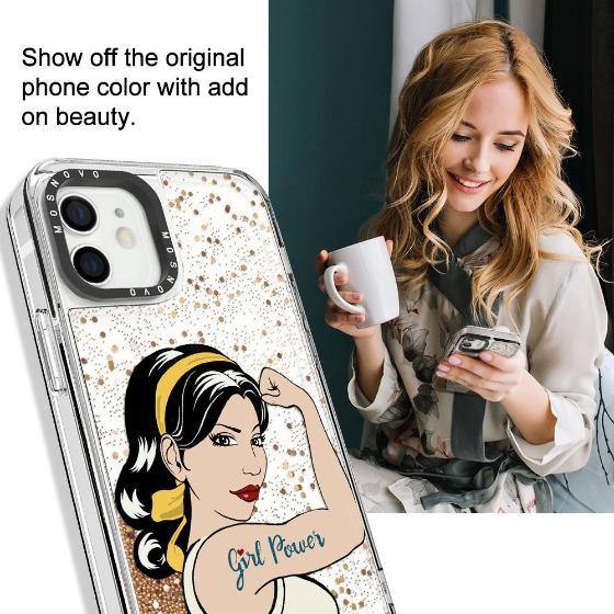 Girl Power Glitter Phone Case - iPhone 12 Case - MOSNOVO