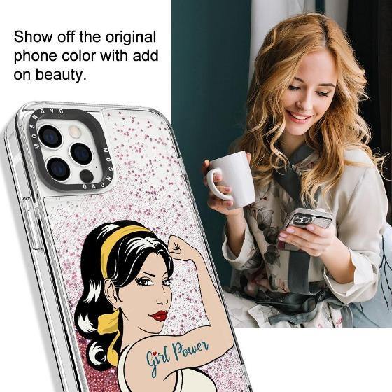 Girl Power Glitter Phone Case - iPhone 12 Pro Case - MOSNOVO