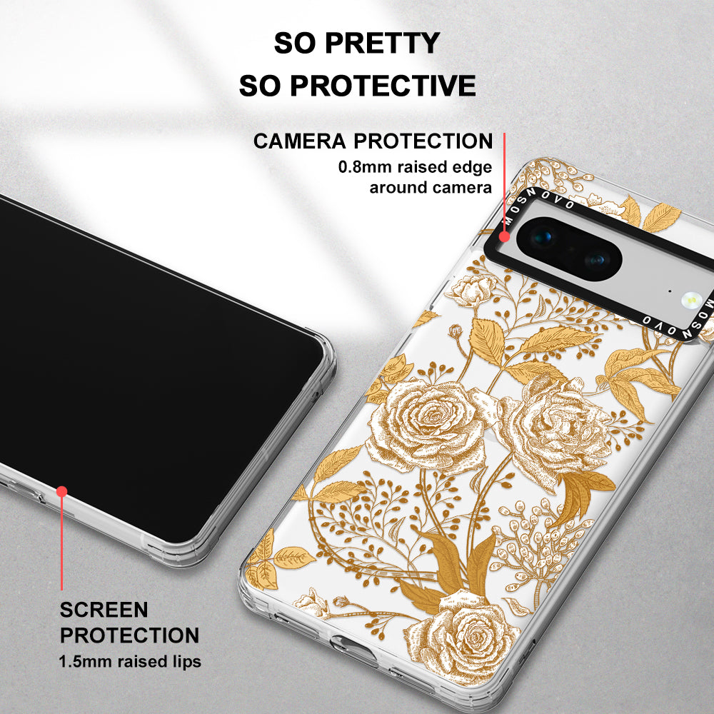 Golden Flowers Phone Case - Google Pixel 7 Case - MOSNOVO