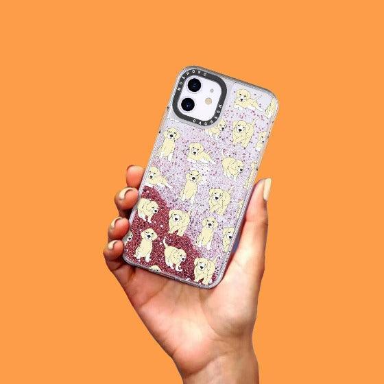 Golden Retriever Glitter Phone Case - iPhone 11 Case - MOSNOVO