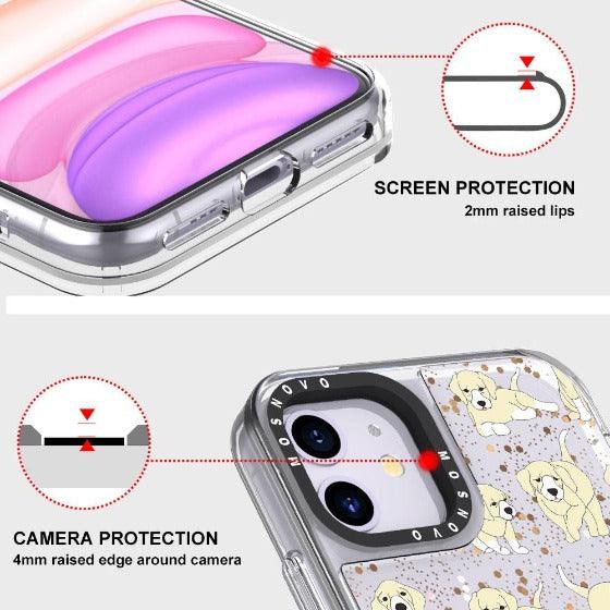 Golden Retriever Glitter Phone Case - iPhone 11 Case - MOSNOVO