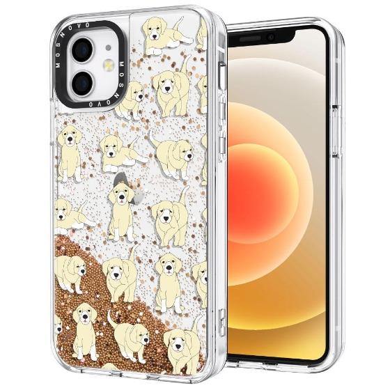 Golden Retriever Glitter Phone Case - iPhone 12 Case - MOSNOVO