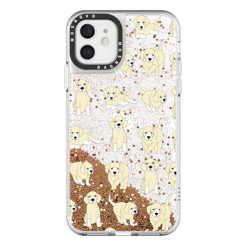Golden Retriever Glitter Phone Case - iPhone 12 Mini Case - MOSNOVO